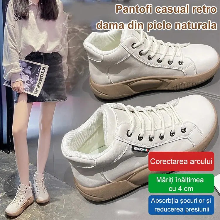 【35-40】レトロロッキングシューズ厚底牛革新しいファッション万能カジュアルシューズ