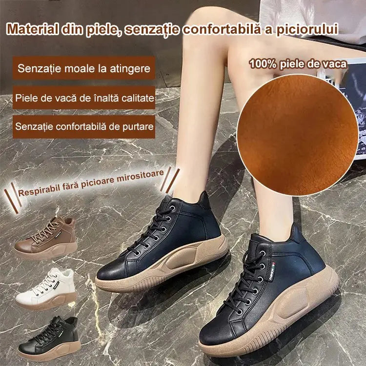 【35-40】レトロロッキングシューズ厚底牛革新しいファッション万能カジュアルシューズ