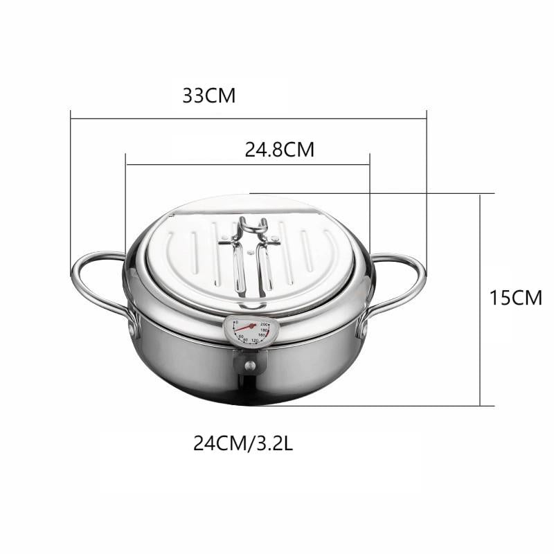 天ぷらフライヤー、小型家庭用フライヤー、温度制御と燃料節約のミニガスフライヤー、日本の深型フライパン