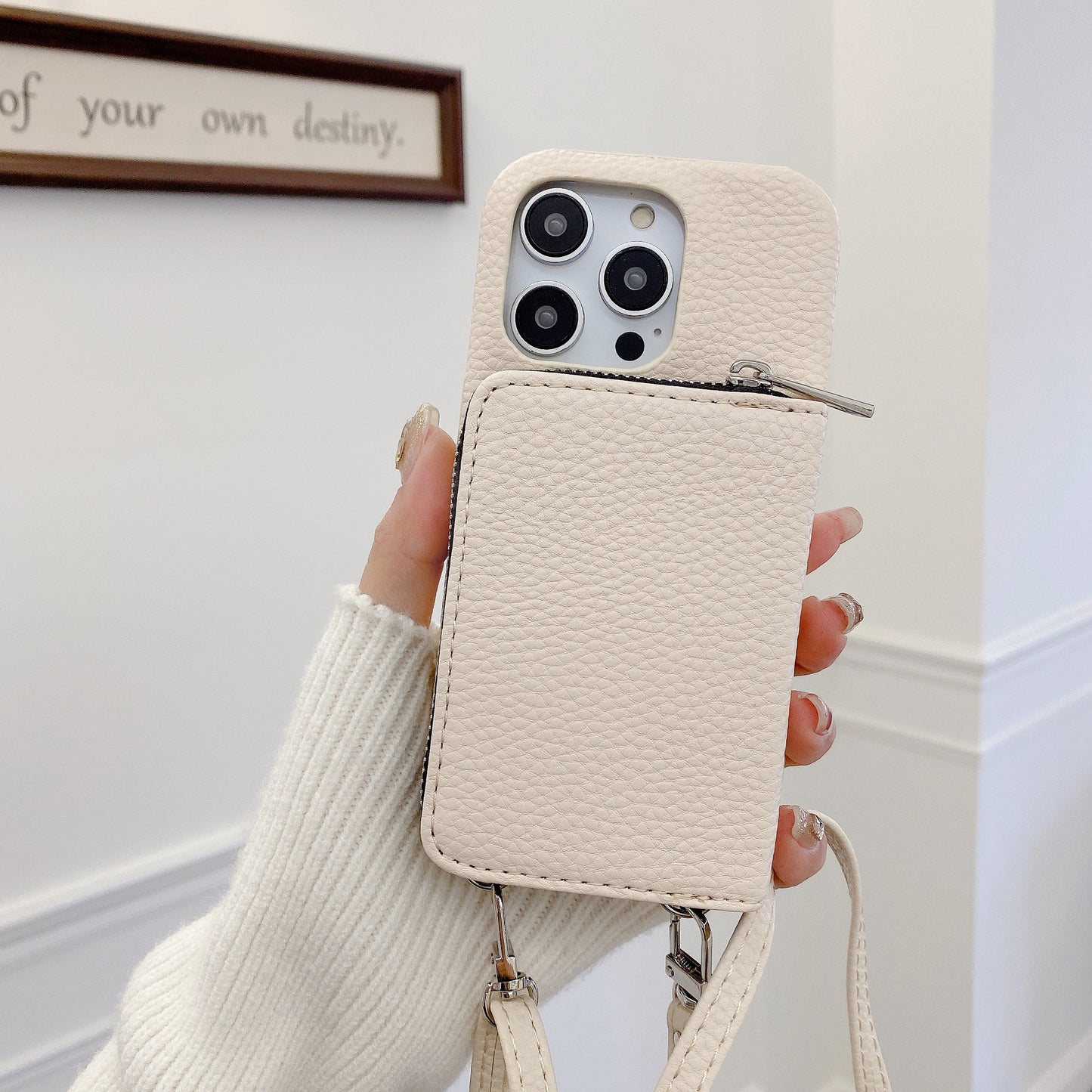 パーソナライズされたレザーウォレットクロスボディiPhone用電話ケース