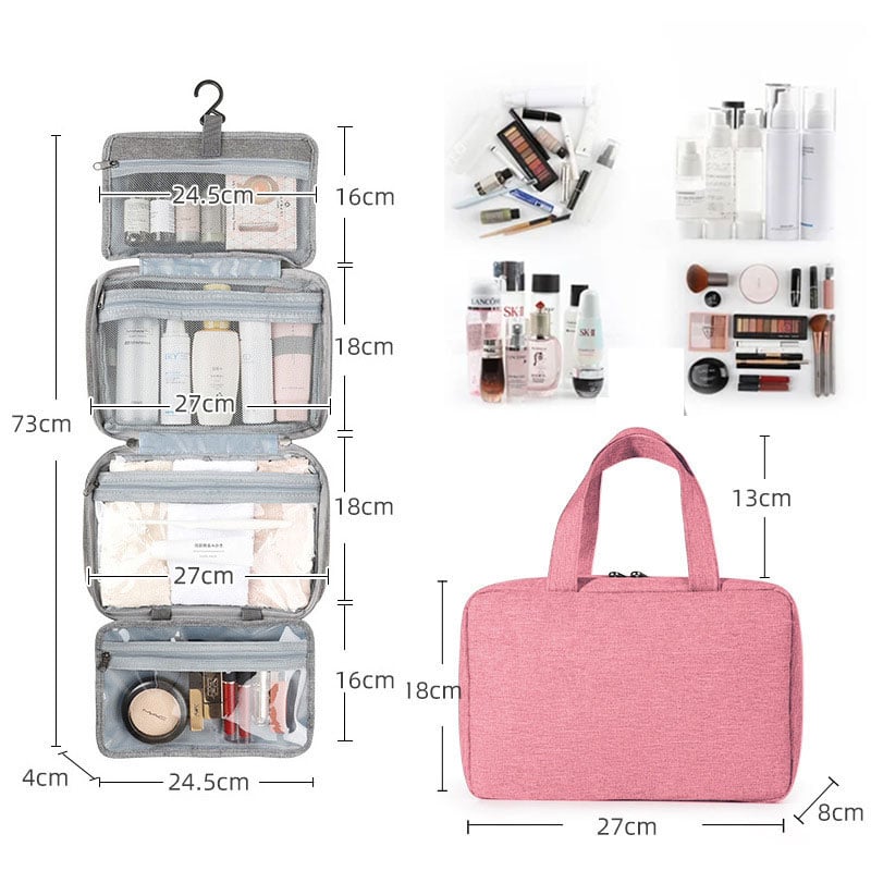 防水トイレタリーバッグ 吊り下げフック付きトラベルバッグ