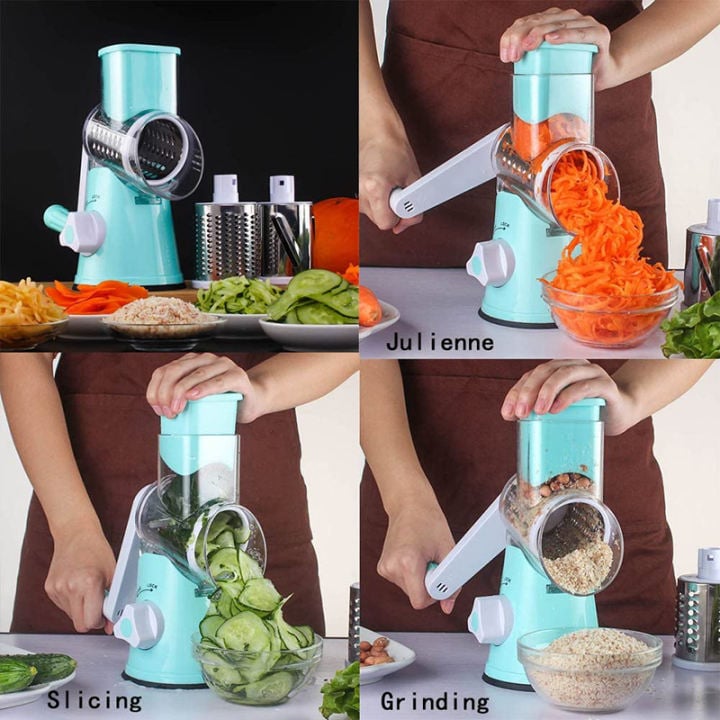 🥳3-in-1 回転チーズおろし器野菜スライサー