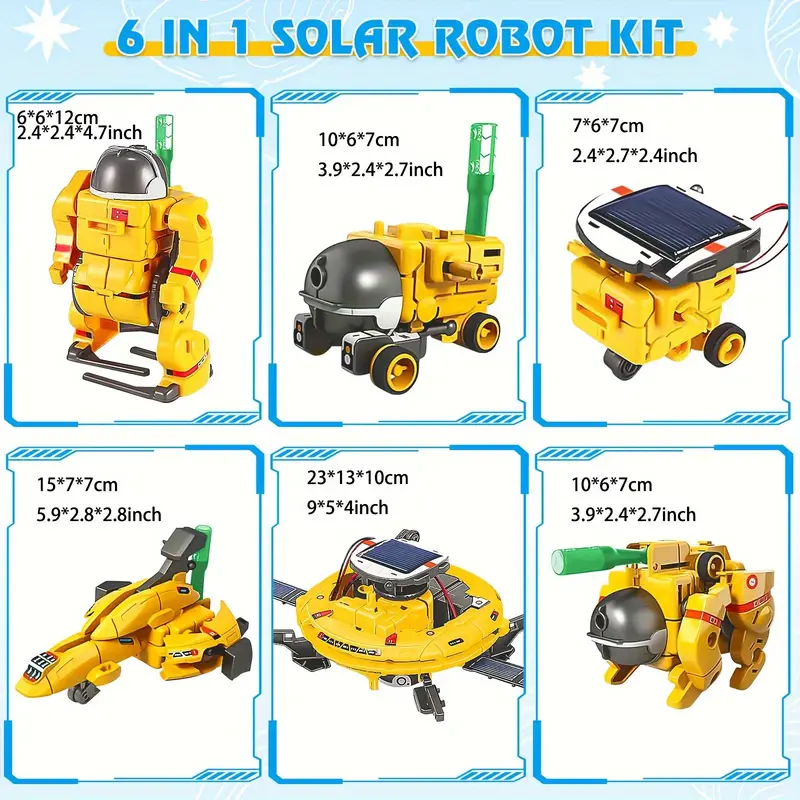 6-in-1 STEM ソーラー ロボット キット