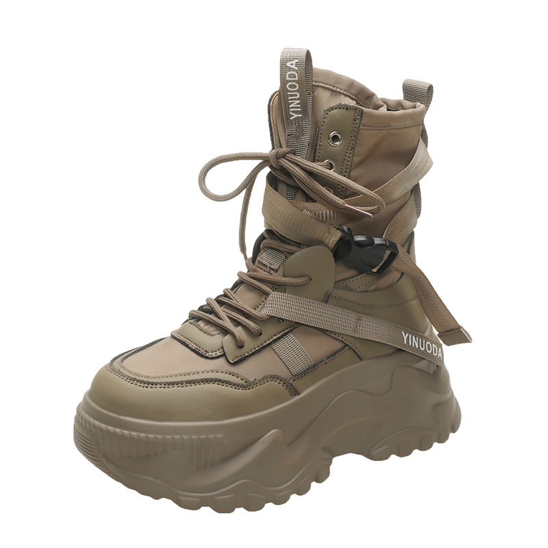 2025新スタイル8cm厚底通気性ハイトップマーティンブーツ