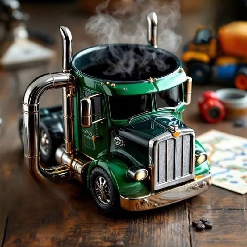 手作りのトラックコーヒーマグ