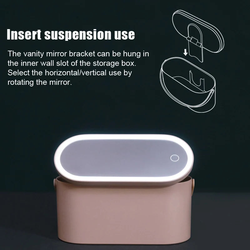 GlamLight メイクアップオーガナイザー LED ミラー付き