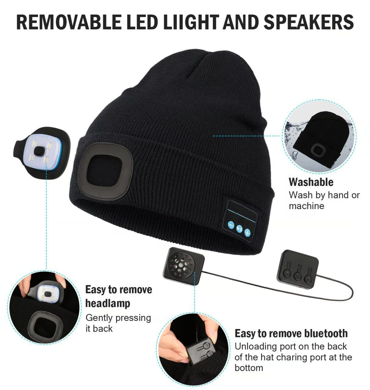 ❤️🔥ホットセール 49%OFF 🔥 3イン1機能 Bluetooth ビーニー
