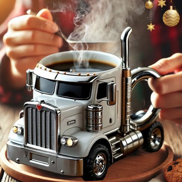 手作りのトラックコーヒーマグ