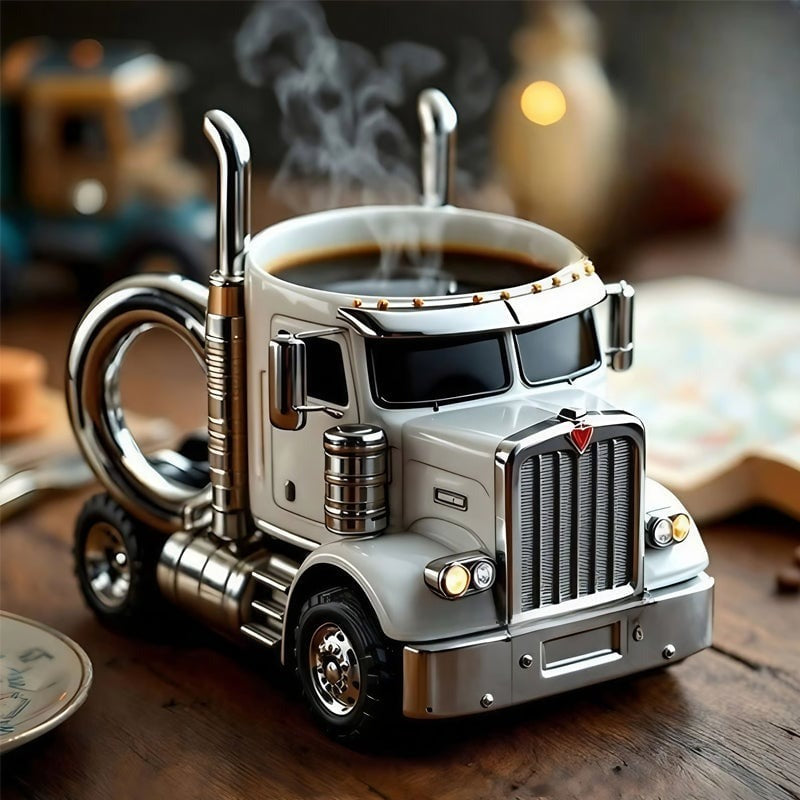 手作りのトラックコーヒーマグ