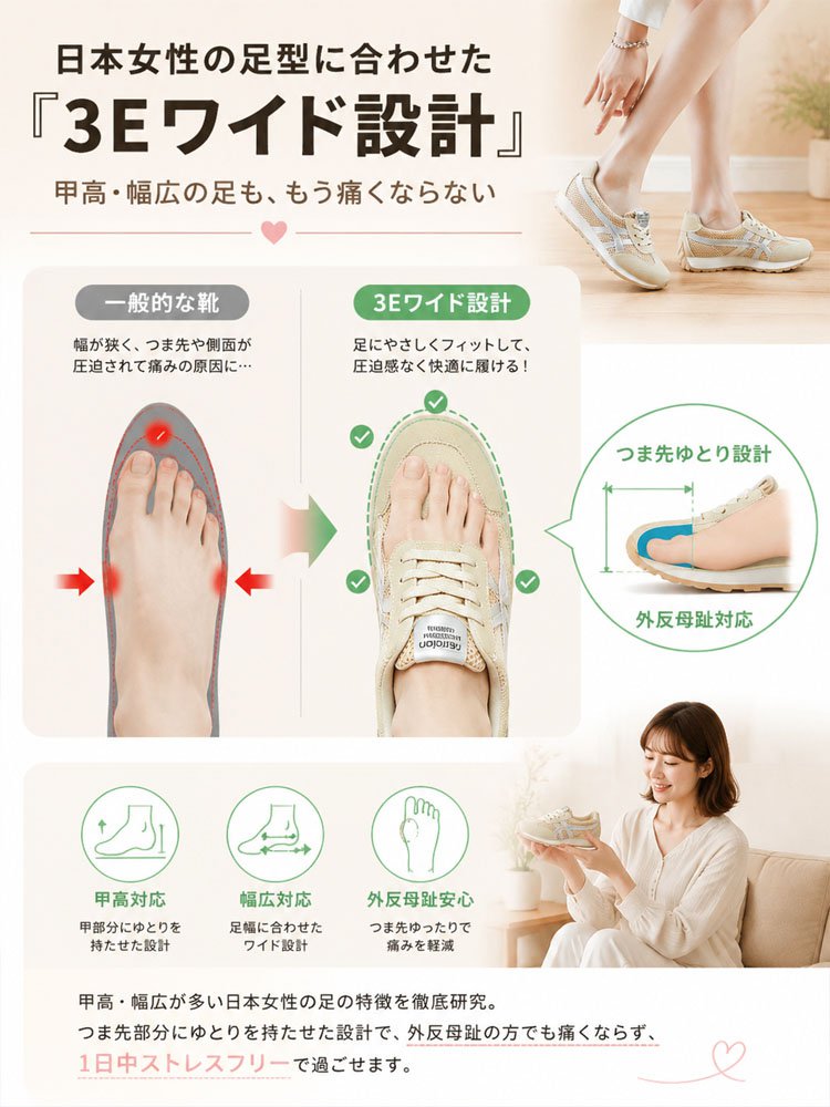通気性抜群厚底レディースシューズ