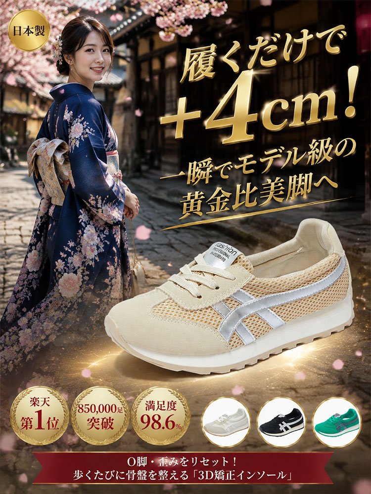 通気性抜群厚底レディースシューズ
