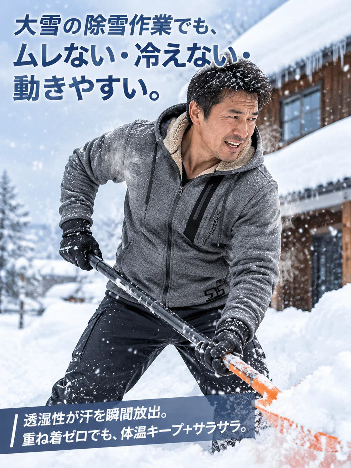 防風・撥水・通気性抜群！蒸れにくい厚手ボアフードジャケット