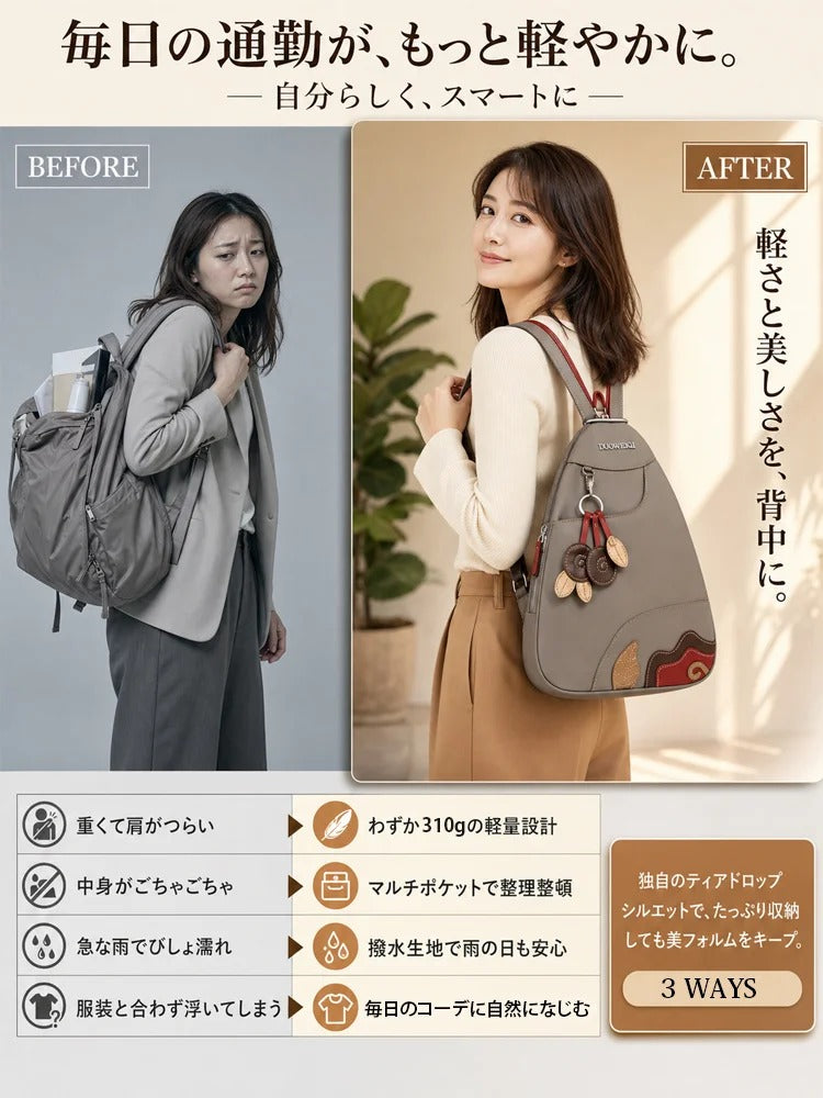 盗難防止、防水性、高性能、高密度マイクロファイバー生地を使用した、プロモーションスタイルのレディースファッションバッグ