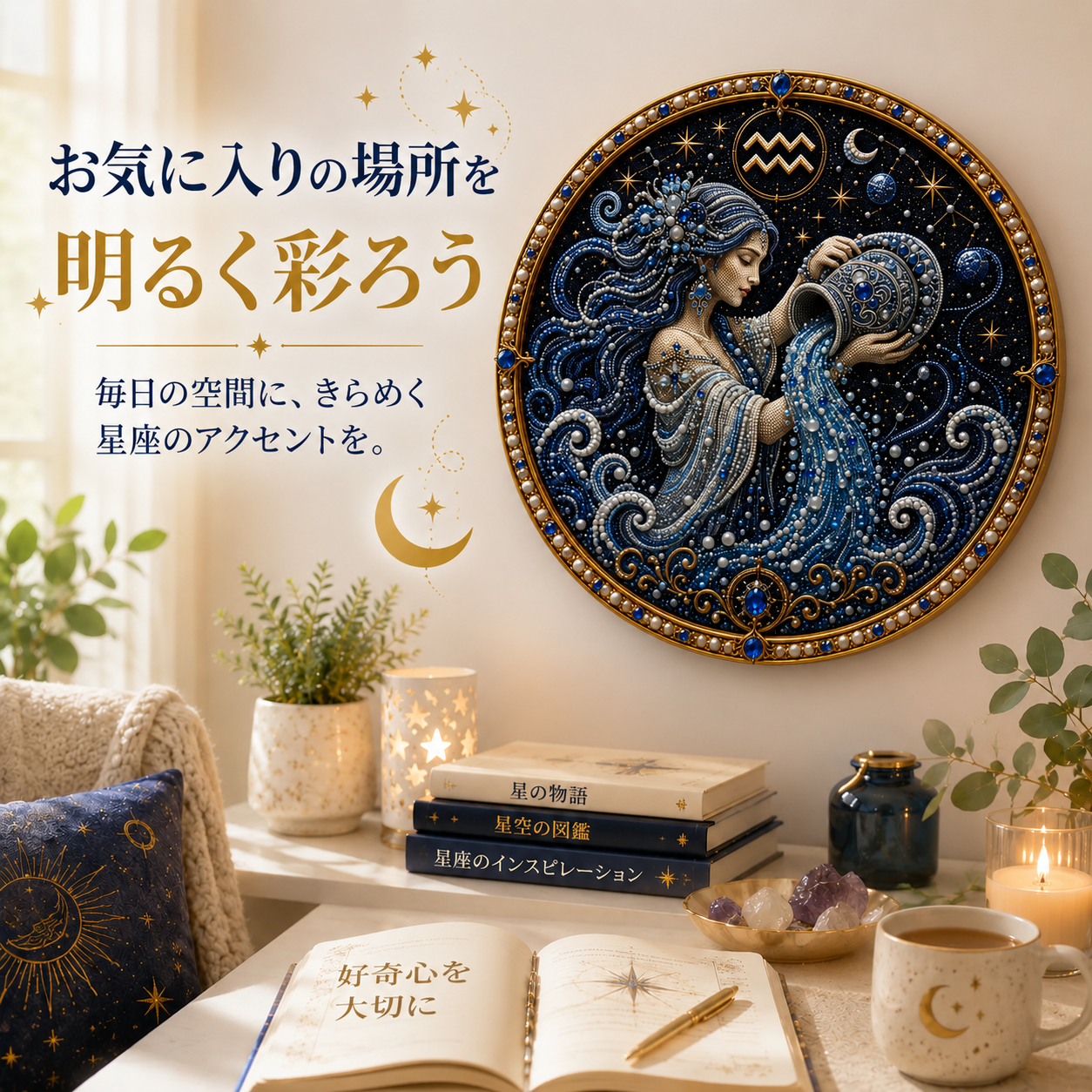🔥 49%OFF – ✨ 高級3Dパール・12星座アートキット｜ラグジュアリーフロッキングキャンバス × 傷つきにくく色あせないパールビーズ｜DIYハンドメイド・星座インテリア ♈🌙💎