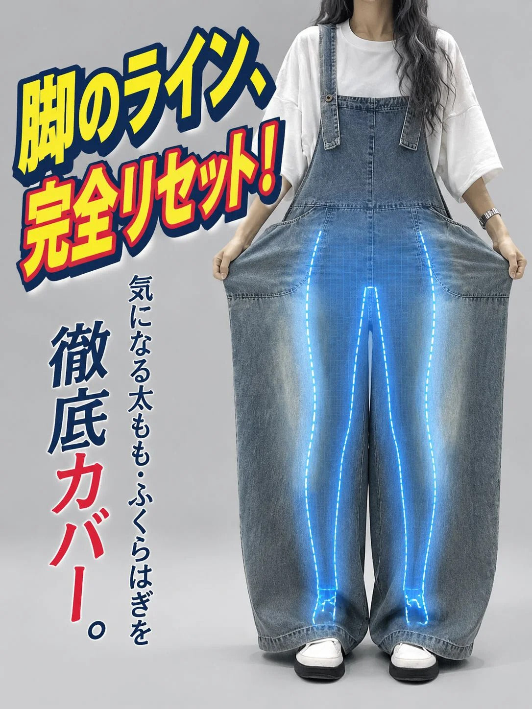 レトロスタイルのカジュアルスリムフィットデニムオーバーオールは、着回し力抜群の定番アイテム！