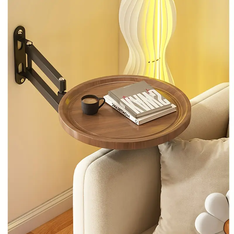 吊り下げ式コーヒーテーブル 720度折りたたみ式収納コーヒーテーブル ソファ 小型サイドテーブル リビングルーム 寝室 アパート ギフトに最適
