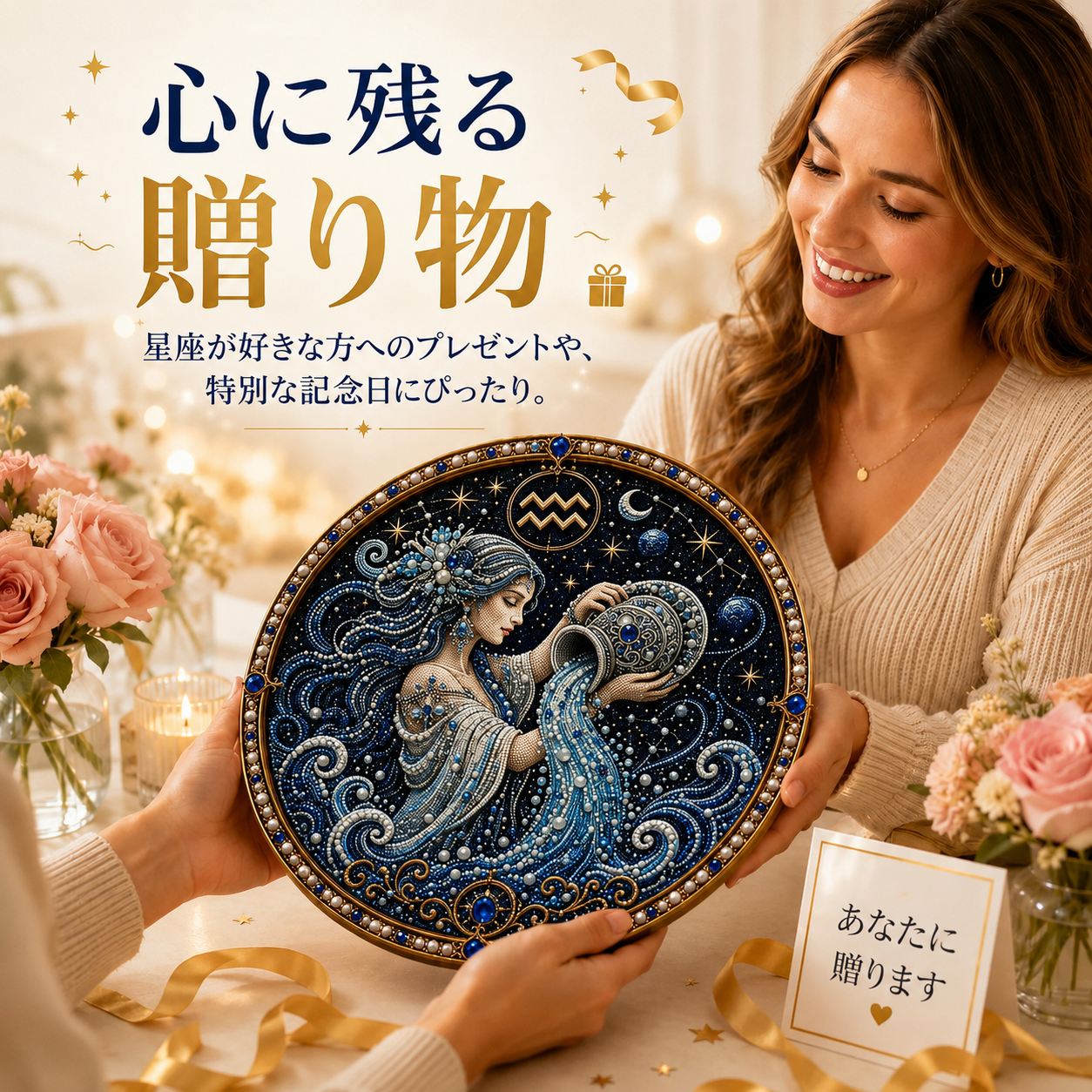 🔥 49%OFF – ✨ 高級3Dパール・12星座アートキット｜ラグジュアリーフロッキングキャンバス × 傷つきにくく色あせないパールビーズ｜DIYハンドメイド・星座インテリア ♈🌙💎