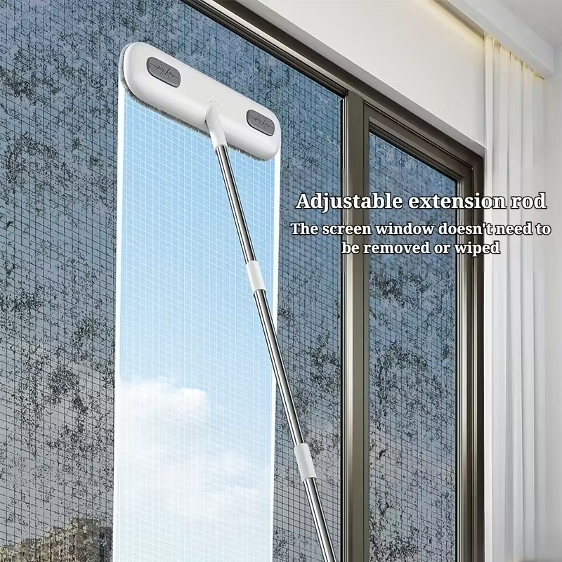 魔法の窓掃除ブラシ、伸縮式ハンドル、スクリーン掃除ツール、再利用可能なペットの毛取り、家庭用ドアと窓掃除ブラシ、掃除用品、掃除ツール、ハロウィン/クリスマスギフト