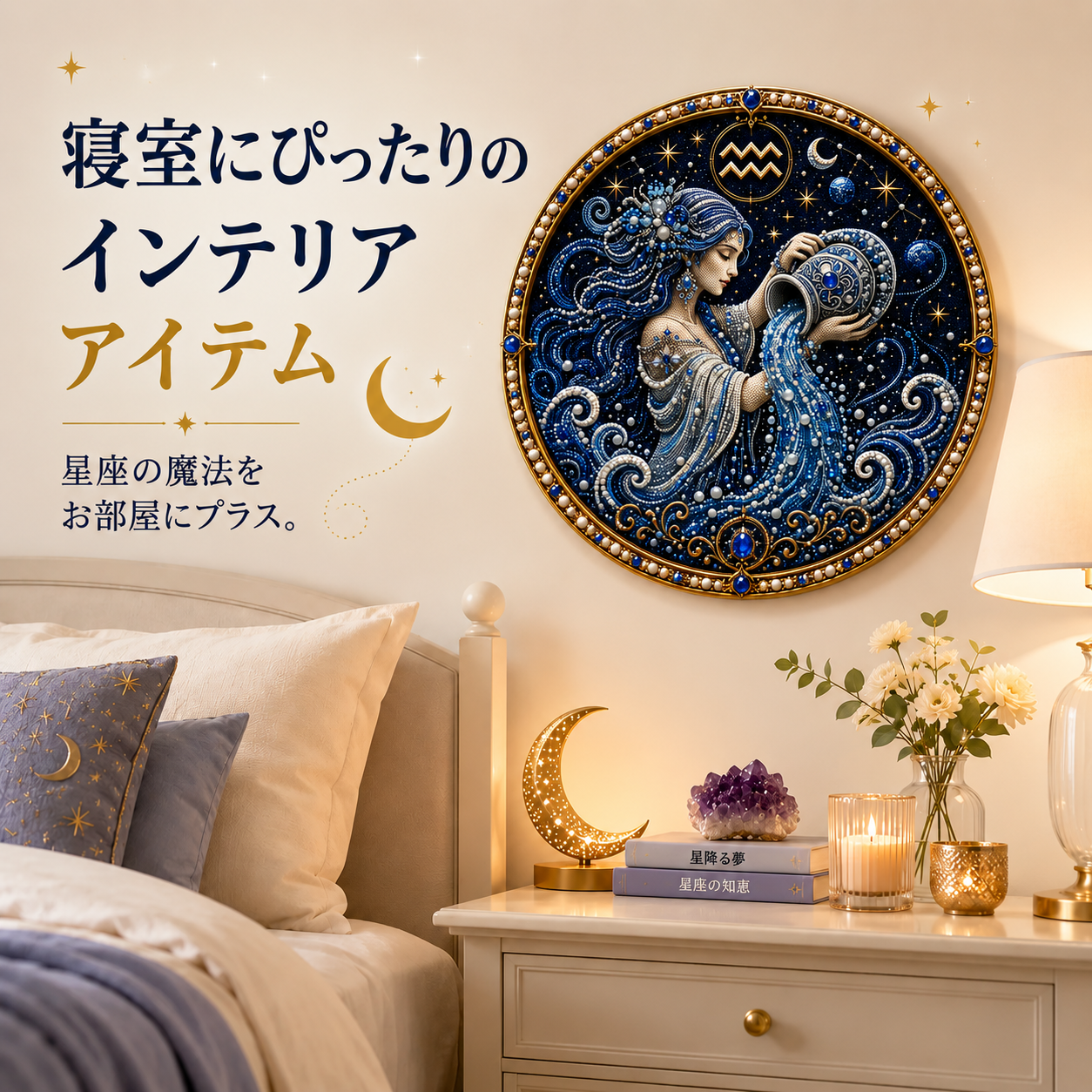 🔥 49%OFF – ✨ 高級3Dパール・12星座アートキット｜ラグジュアリーフロッキングキャンバス × 傷つきにくく色あせないパールビーズ｜DIYハンドメイド・星座インテリア ♈🌙💎