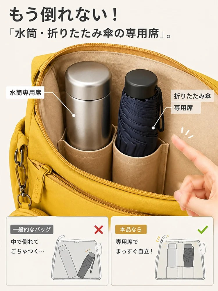 大容量で多目的に使える通勤バッグ：軽量（370g）で、傘、水筒、イヤホン、携帯電話、カード、iPadなどを収納できる専用スペース付き。通勤、旅行、外出に最適です。