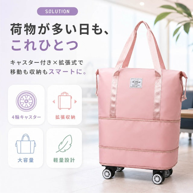 大容量40L、60L、80L、4ベイ以上に拡張可能、取り外し可能なキャスター付きボストンバッグ