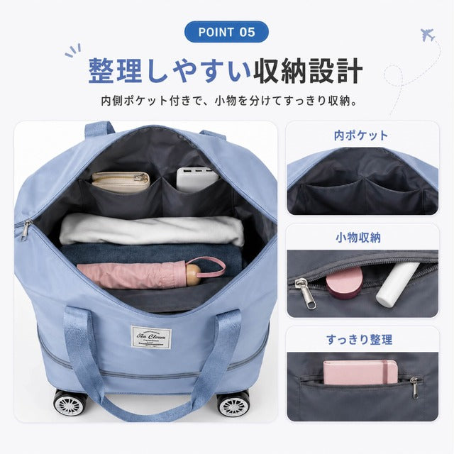 大容量40L、60L、80L、4ベイ以上に拡張可能、取り外し可能なキャスター付きボストンバッグ