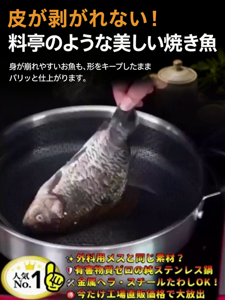 【至高の傑作】ハニカム構造ステンレスフライパン ― 抜群のノンスティック性能＆有害物質ゼロ | 熱伝導率が7.5倍に向上、省エネで驚くほど長持ち